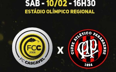 FC Cascavel recebe Atlético Paranaense em casa neste sábado (10)