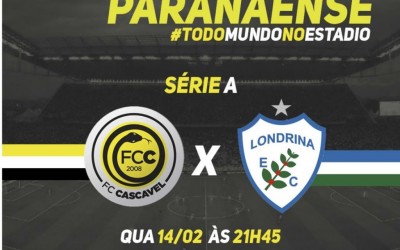 Pela última rodada da 1ª fase, FC Cascavel recebe o Londrina em casa nesta quarta-feira (14)